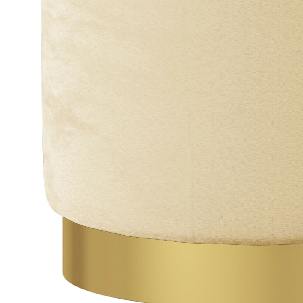 Tabouret de rangement rond Abricot Velours 31 x 37 cm - XIOS