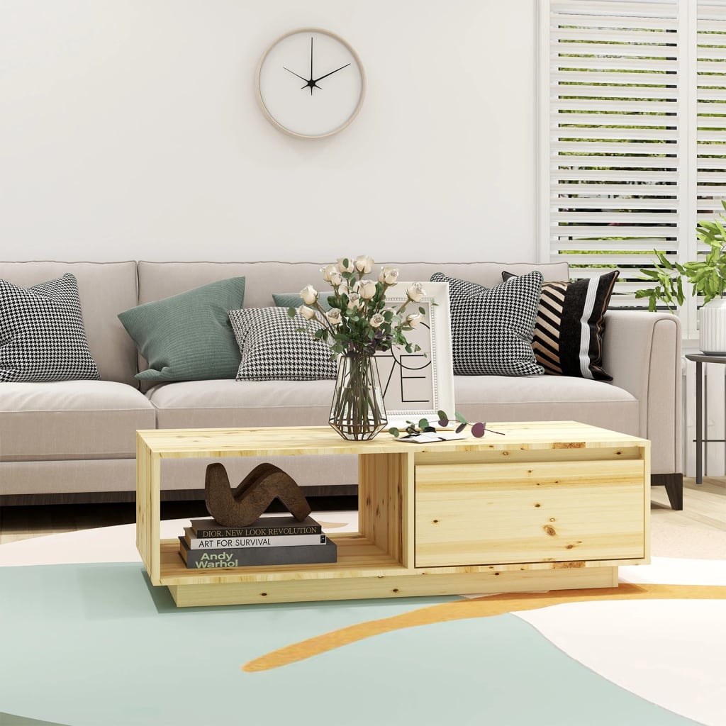 Table basse 110x50x33,5 cm bois de sapin massif - XIOS