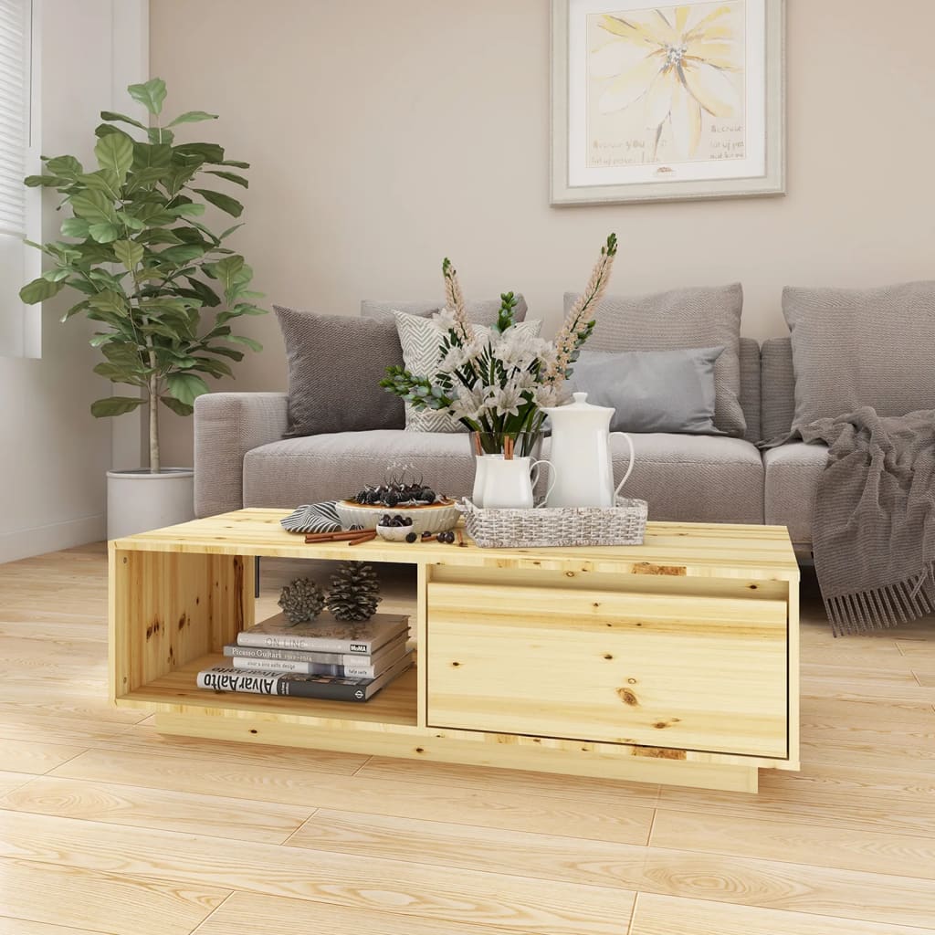 Table basse 110x50x33,5 cm bois de sapin massif - XIOS