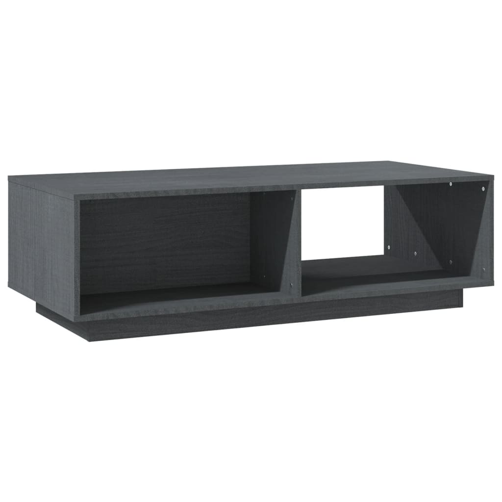 Table basse gris 110x50x33,5 cm bois de pin massif - XIOS