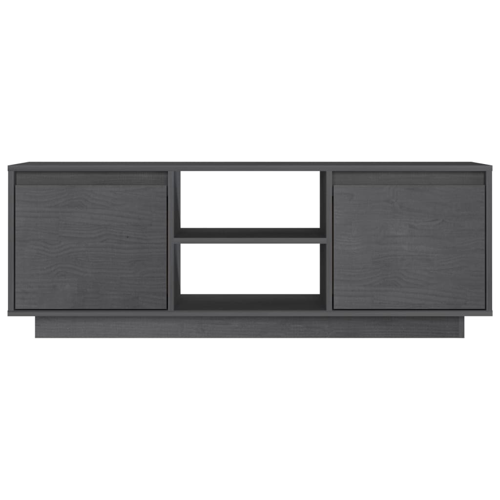 Meuble TV Gris 110x30x40 cm Bois de pin massif - XIOS