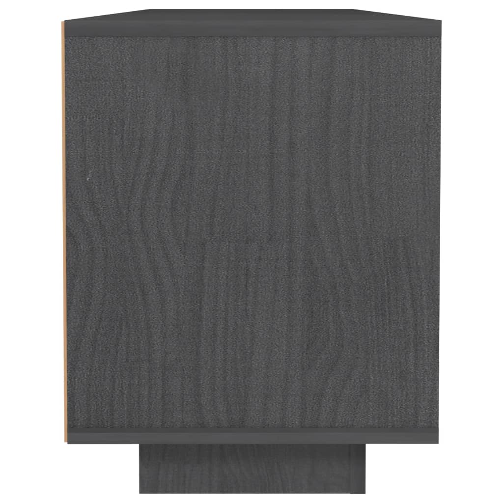 Meuble TV Gris 110x30x40 cm Bois de pin massif - XIOS