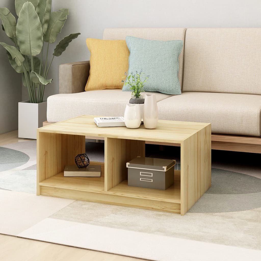 Table basse 75x50x33,5 cm Bois de pin massif - XIOS