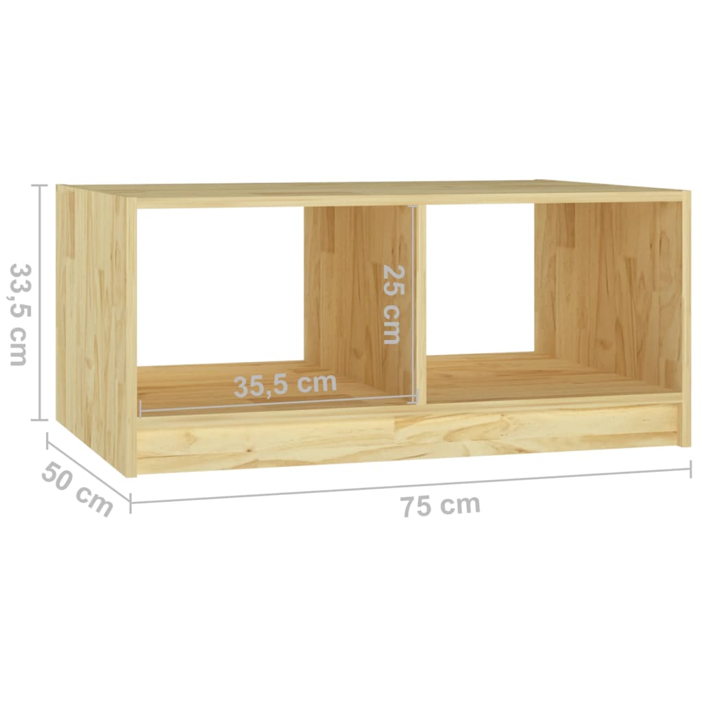 Table basse 75x50x33,5 cm Bois de pin massif - XIOS