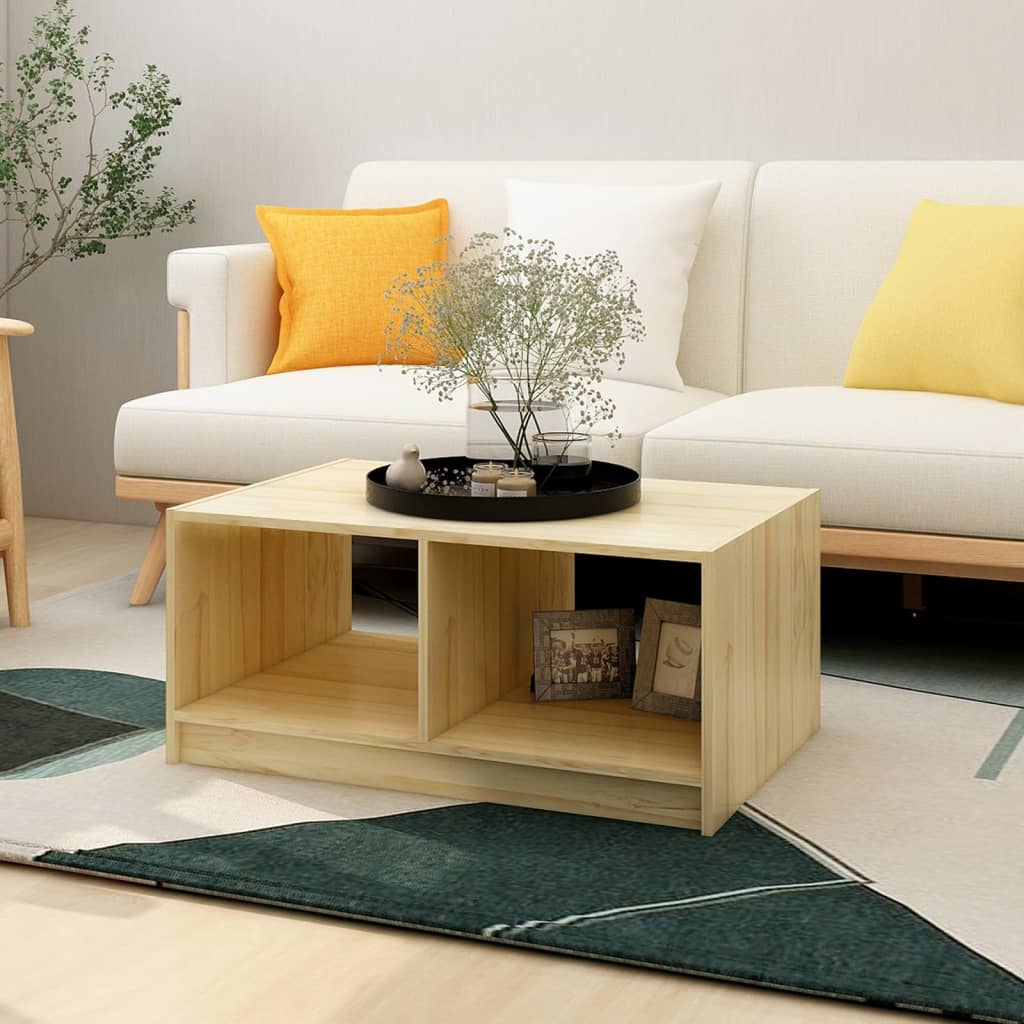 Table basse 75x50x33,5 cm Bois de pin massif - XIOS