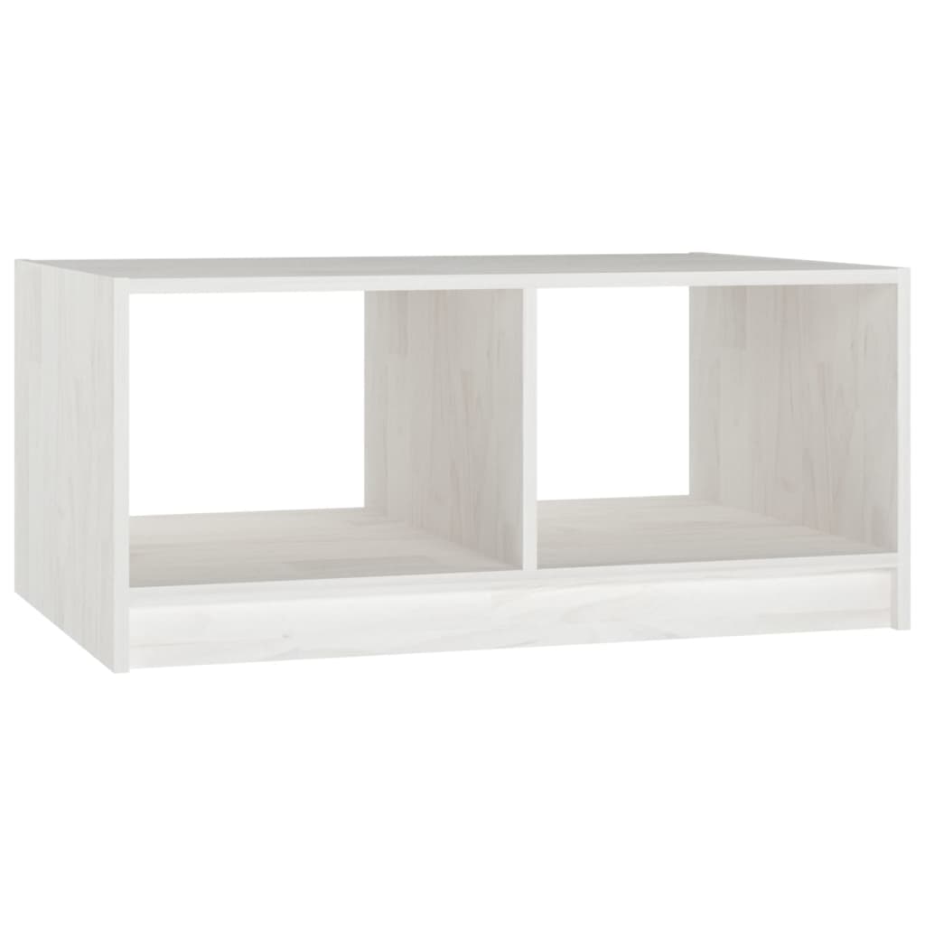 Table basse blanc 75x50x33,5 cm bois de pin massif - XIOS