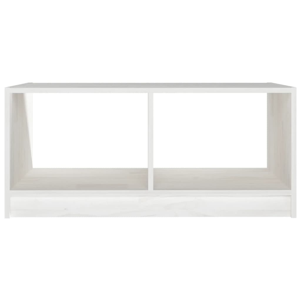 Table basse blanc 75x50x33,5 cm bois de pin massif - XIOS