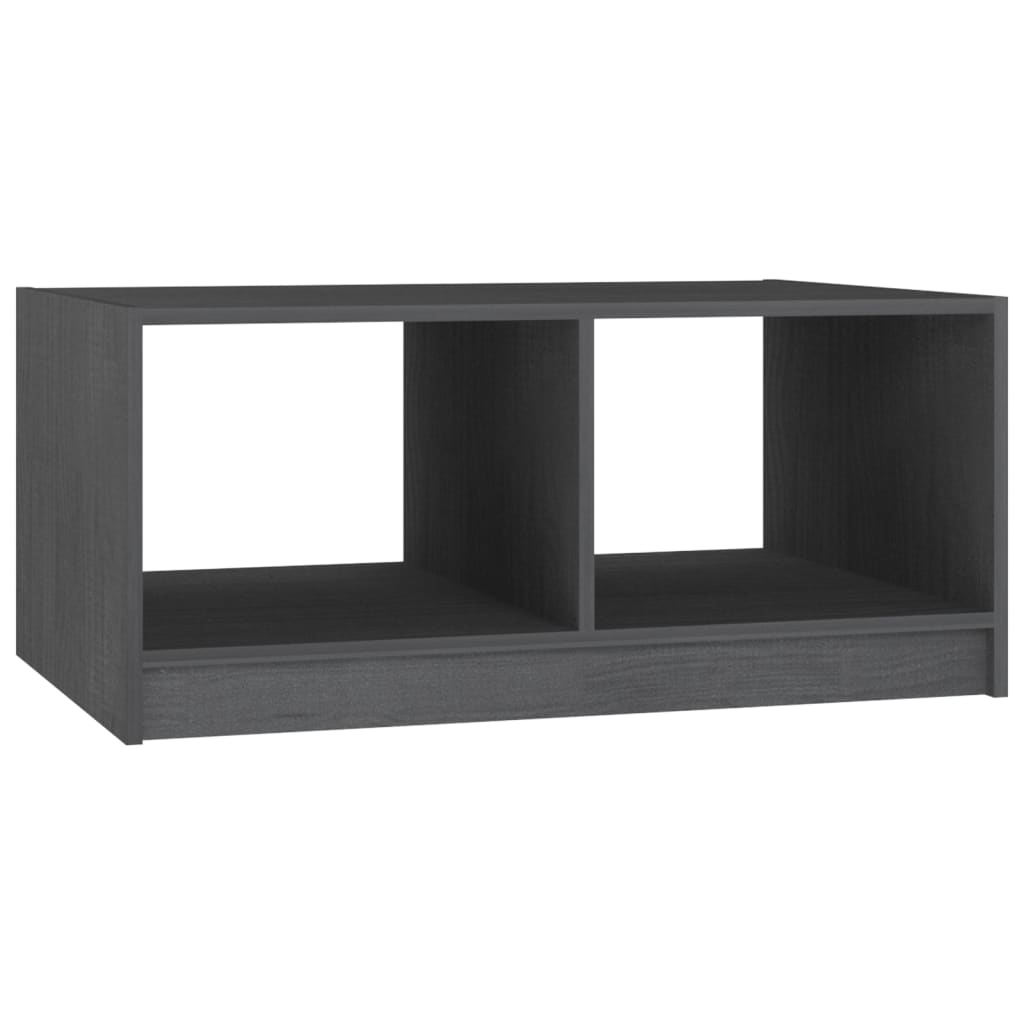 Table basse gris 75x50x33,5 cm bois de pin massif - XIOS