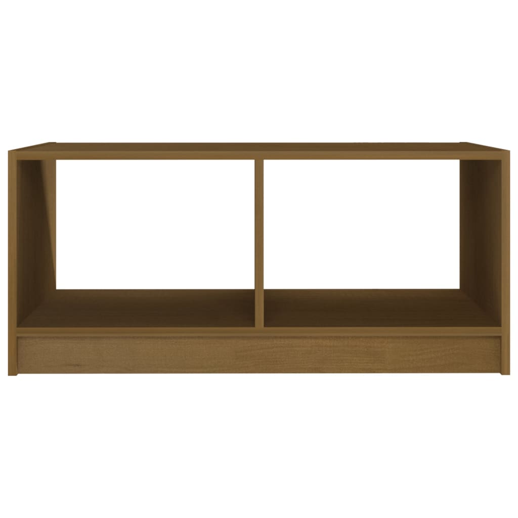 Table basse marron miel 75x50x33,5 cm bois de pin massif - XIOS