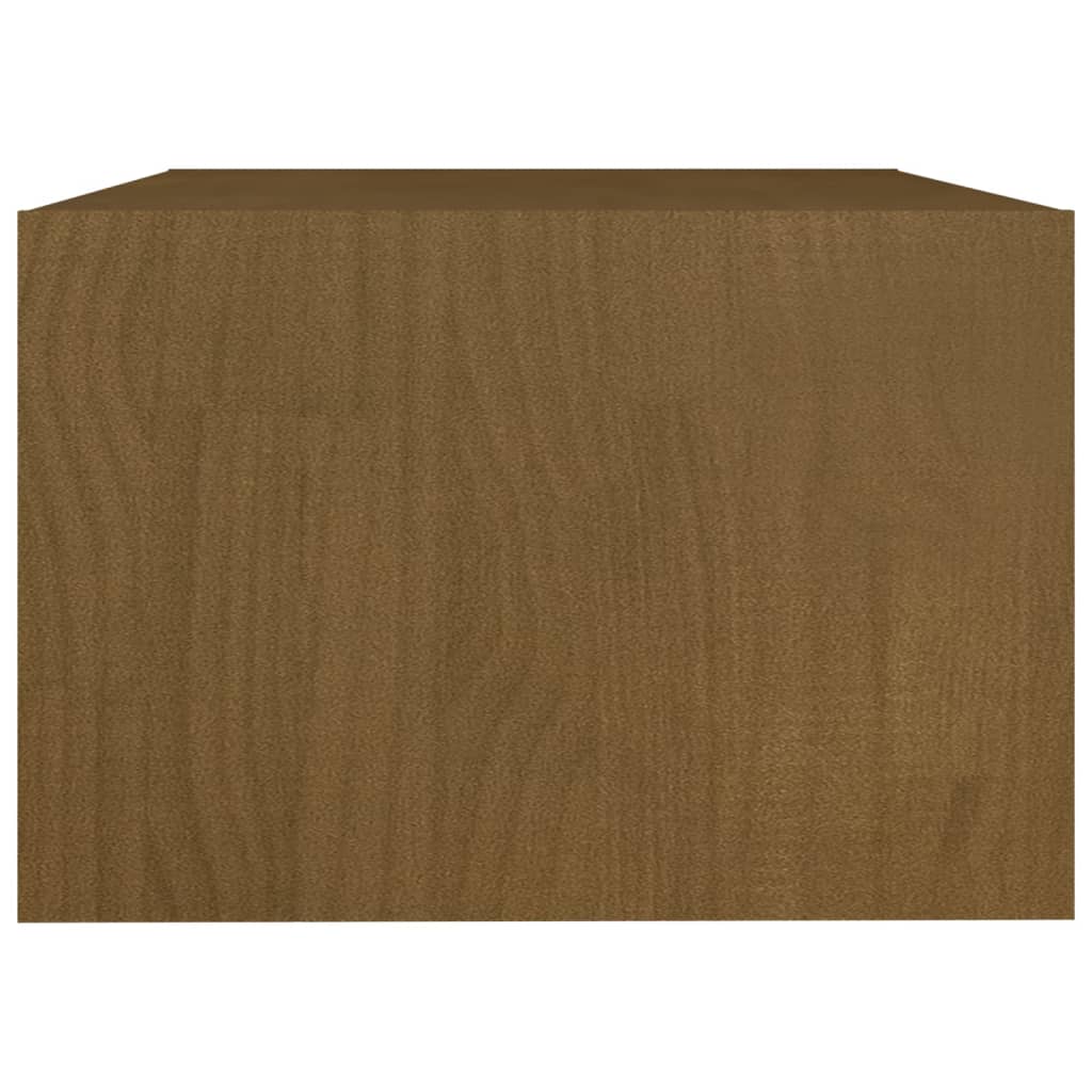 Table basse marron miel 75x50x33,5 cm bois de pin massif - XIOS