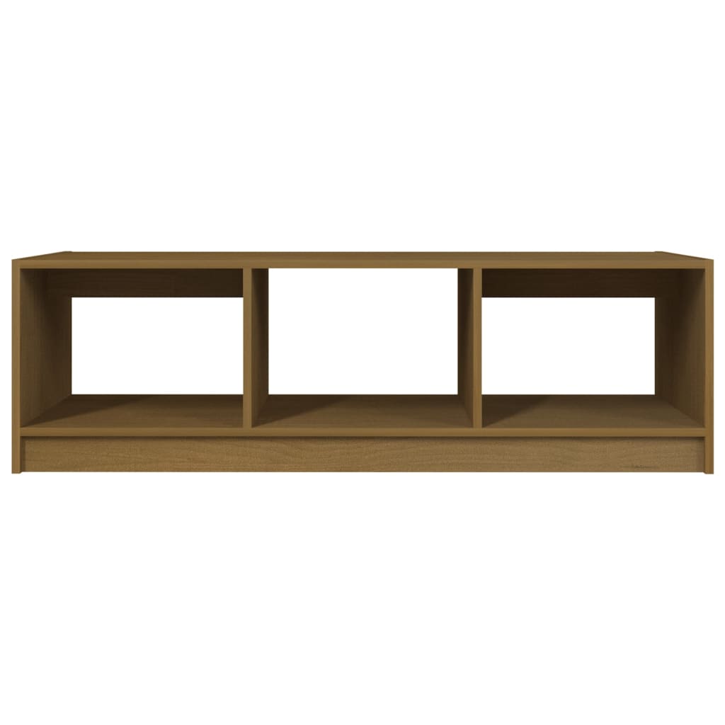 Table basse marron miel 110x50x34 cm bois de pin massif - XIOS