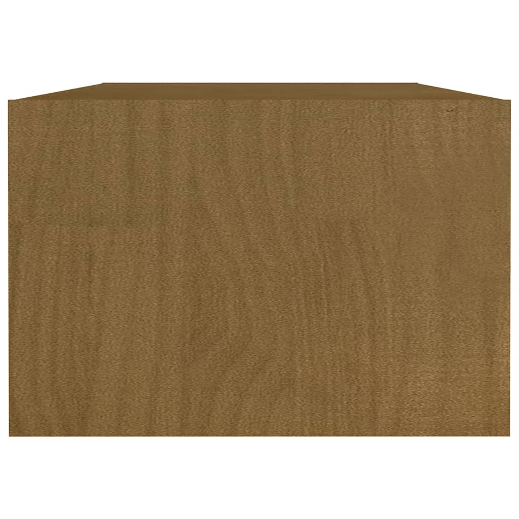 Table basse marron miel 110x50x34 cm bois de pin massif - XIOS