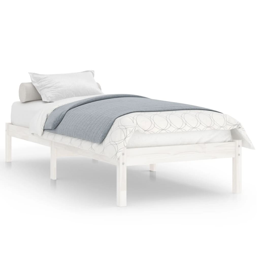 Cadre de lit sans matelas blanc bois massif - XIOS