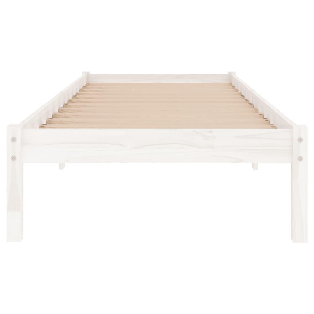 Cadre de lit sans matelas blanc bois massif - XIOS