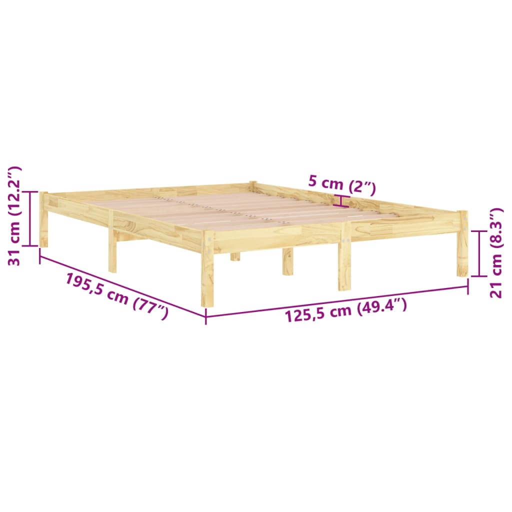 Cadre de lit sans matelas bois massif - XIOS