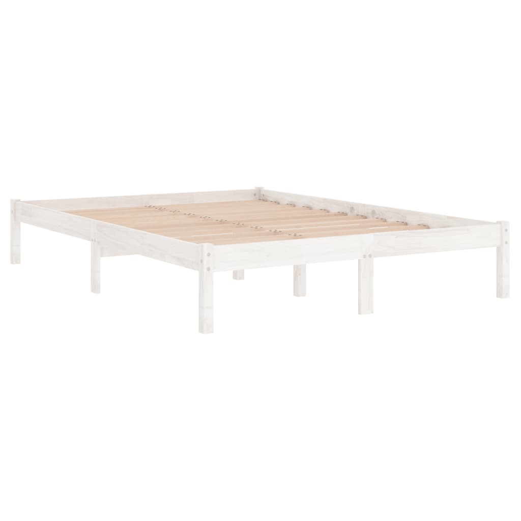 Cadre de lit sans matelas blanc bois massif - XIOS