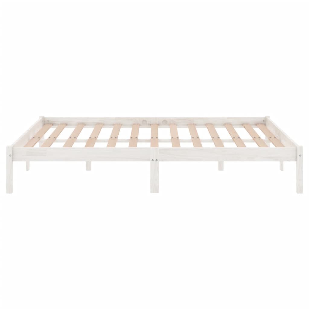 Cadre de lit sans matelas blanc bois massif - XIOS