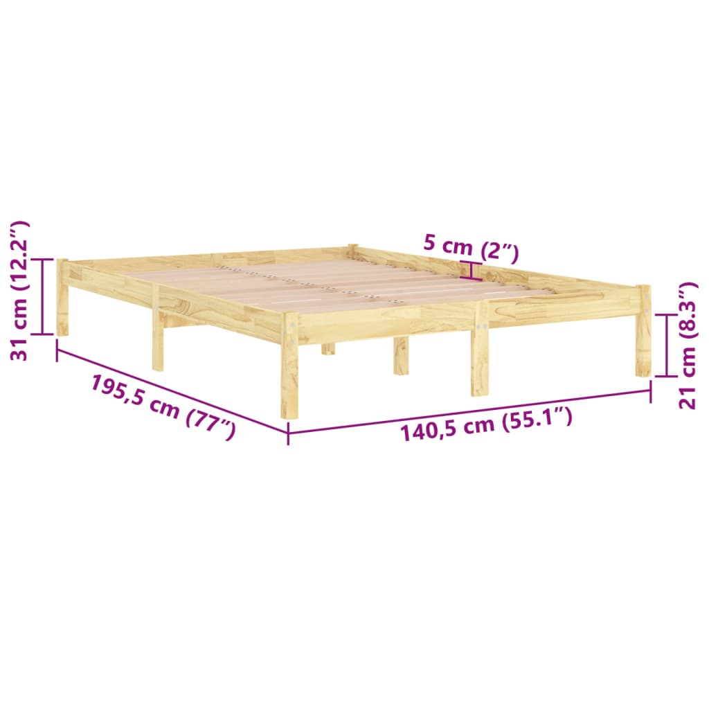 Cadre de lit sans matelas bois massif - XIOS