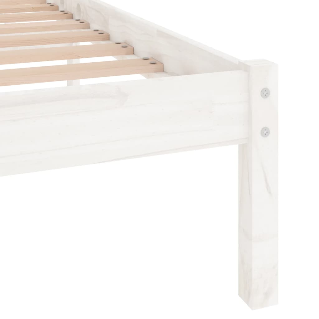 Cadre de lit sans matelas blanc bois massif - XIOS
