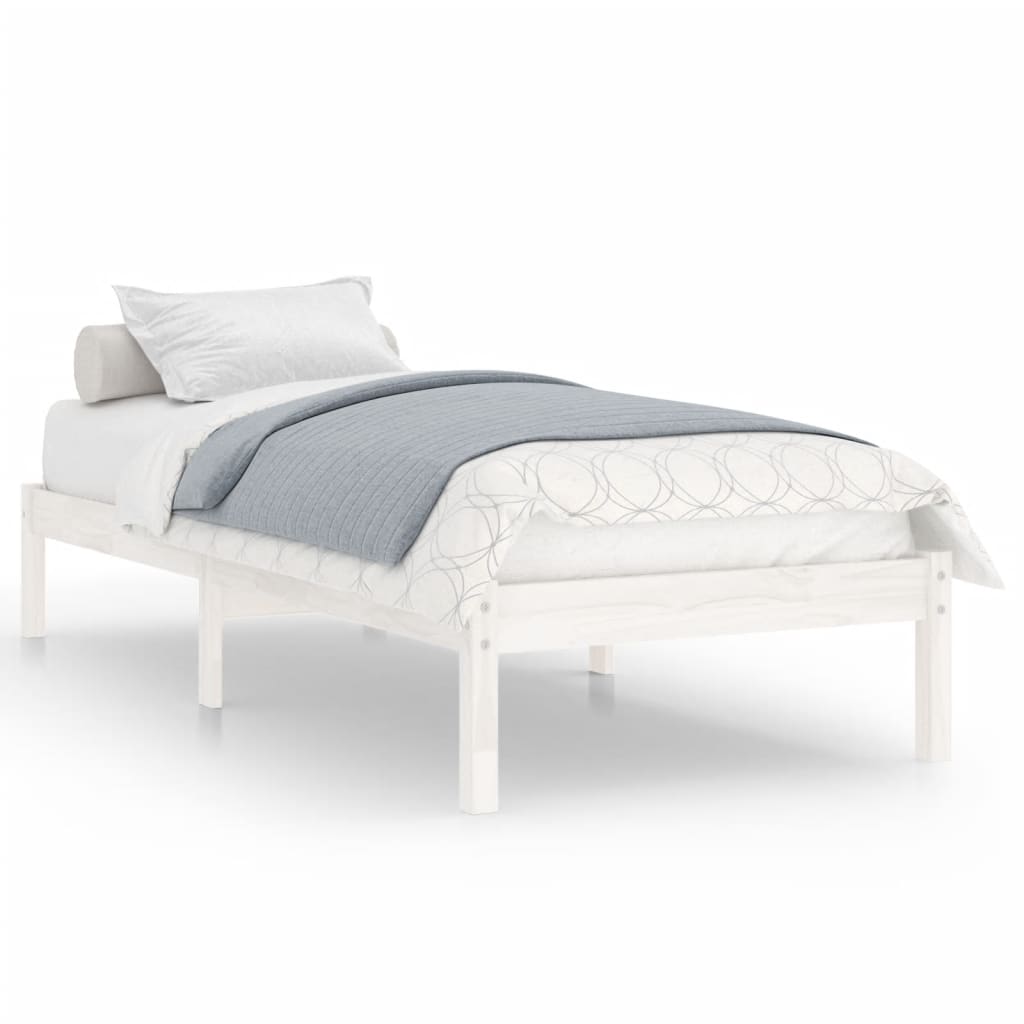 Cadre de lit sans matelas blanc bois massif 90x200 cm - XIOS