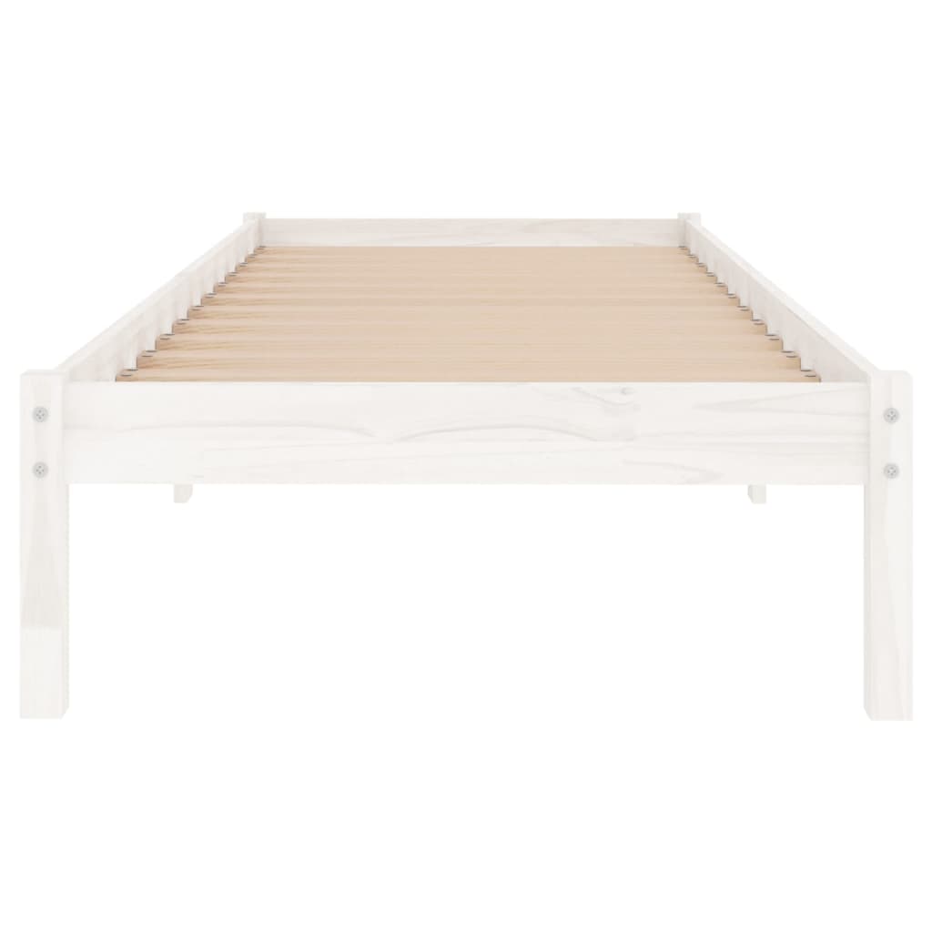 Cadre de lit sans matelas blanc bois massif 90x200 cm - XIOS