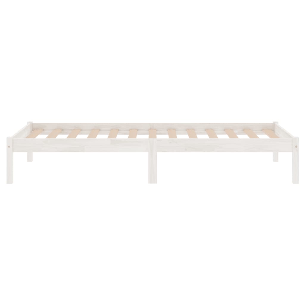 Cadre de lit sans matelas blanc bois massif 90x200 cm - XIOS