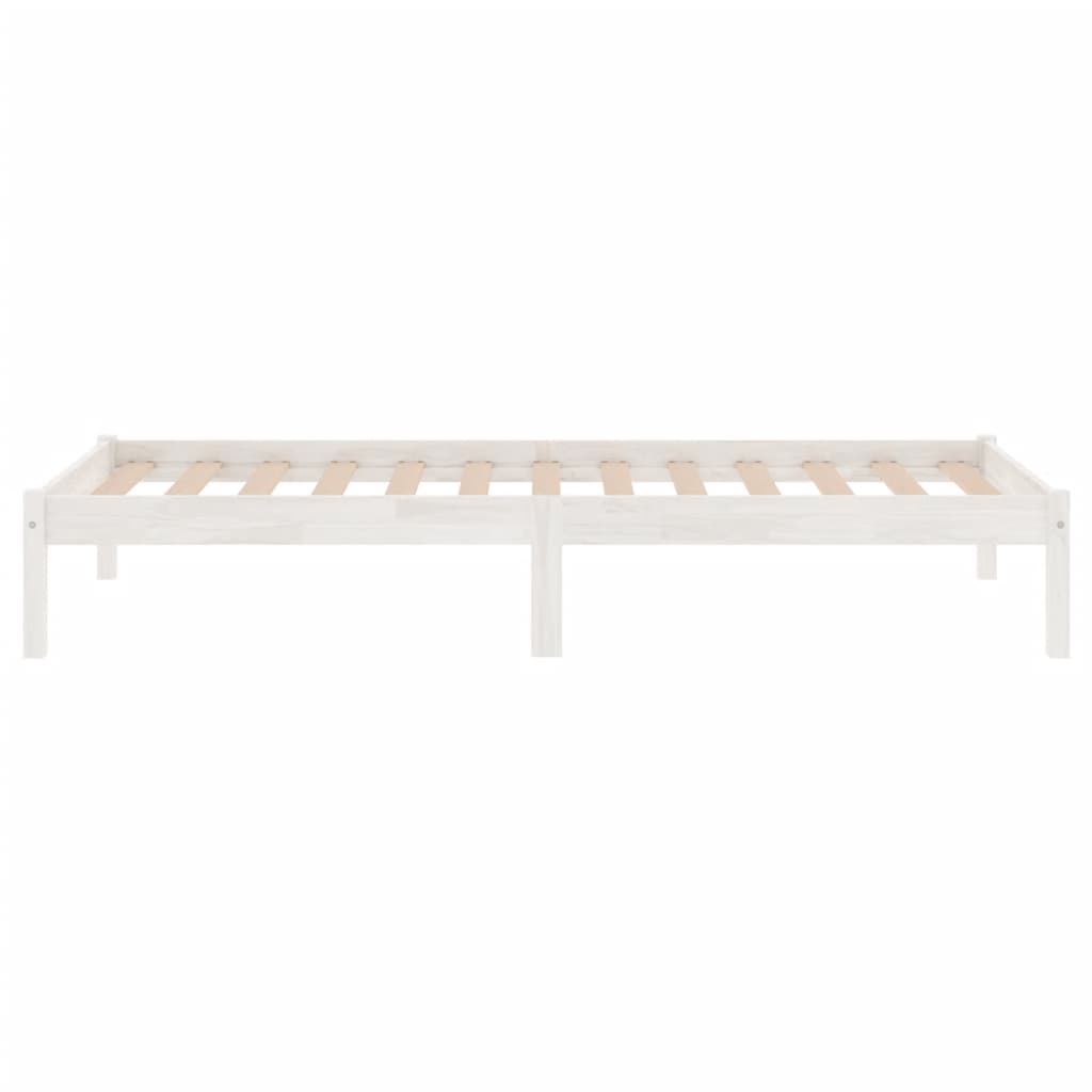 Cadre de lit sans matelas blanc bois massif 100x200 cm - XIOS