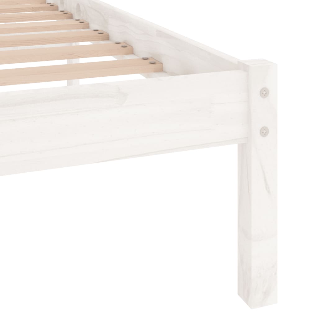 Cadre de lit sans matelas blanc bois massif 140x200 cm - XIOS