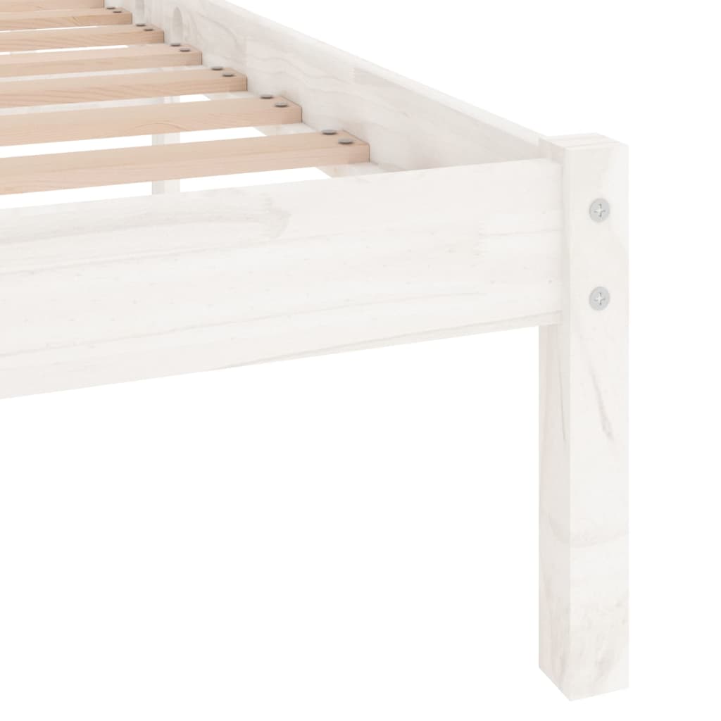 Cadre de lit sans matelas blanc bois de pin massif - XIOS