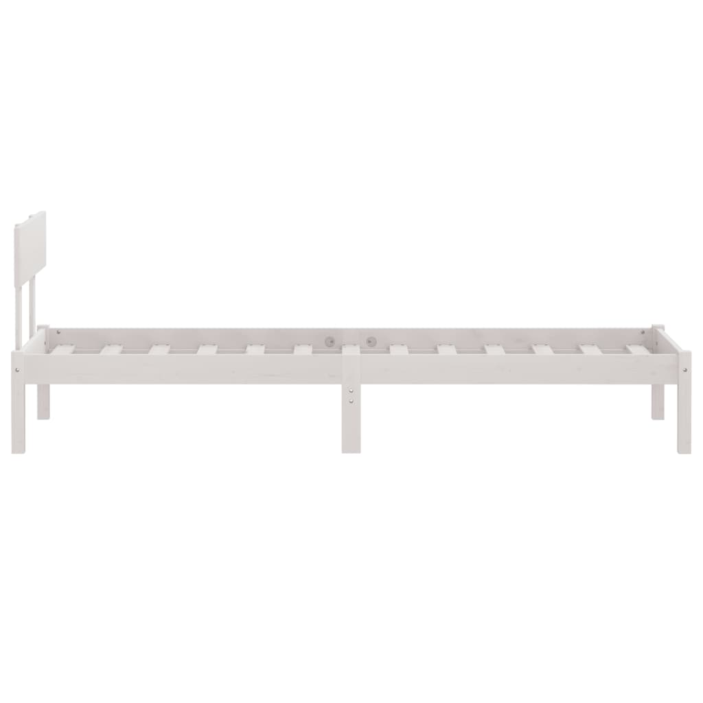 Cadre de lit sans matelas blanc bois massif - XIOS