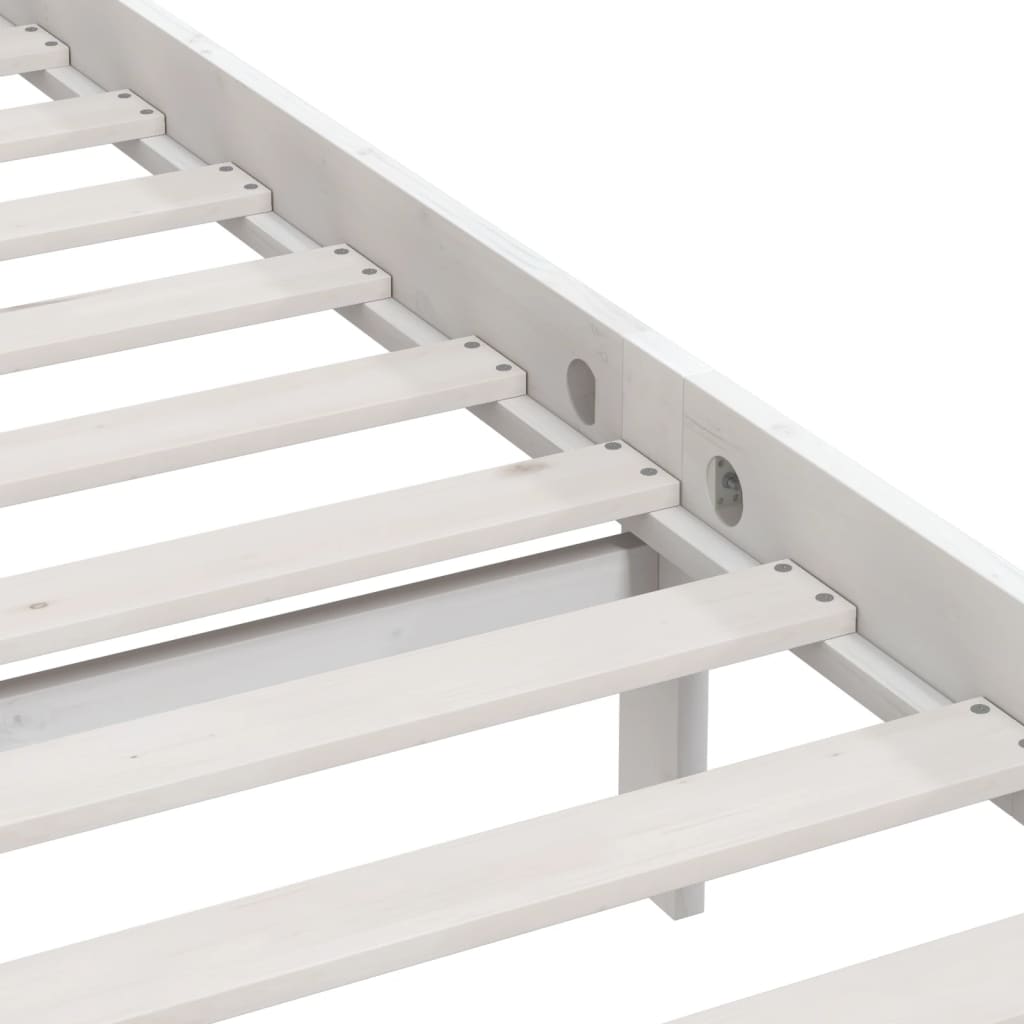 Cadre de lit sans matelas blanc bois massif - XIOS