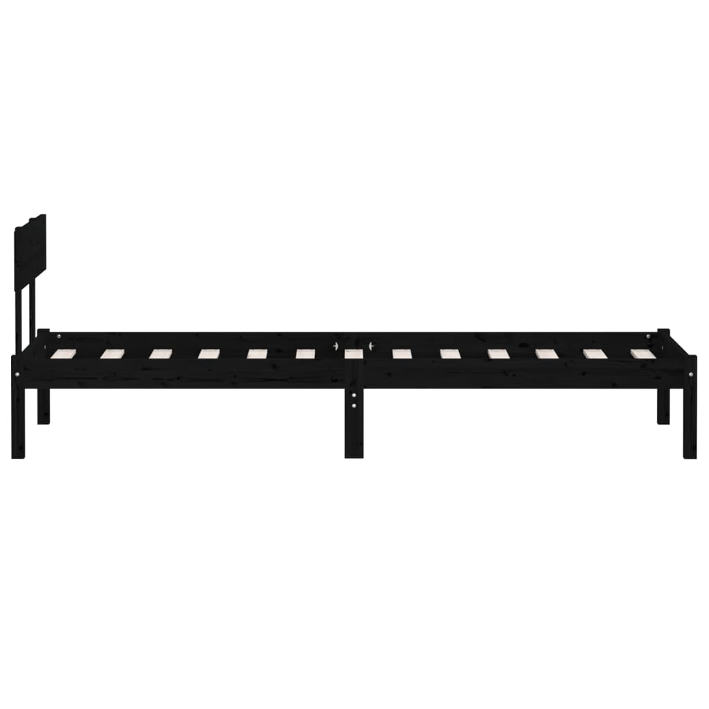 Cadre de lit sans matelas noir bois massif - XIOS