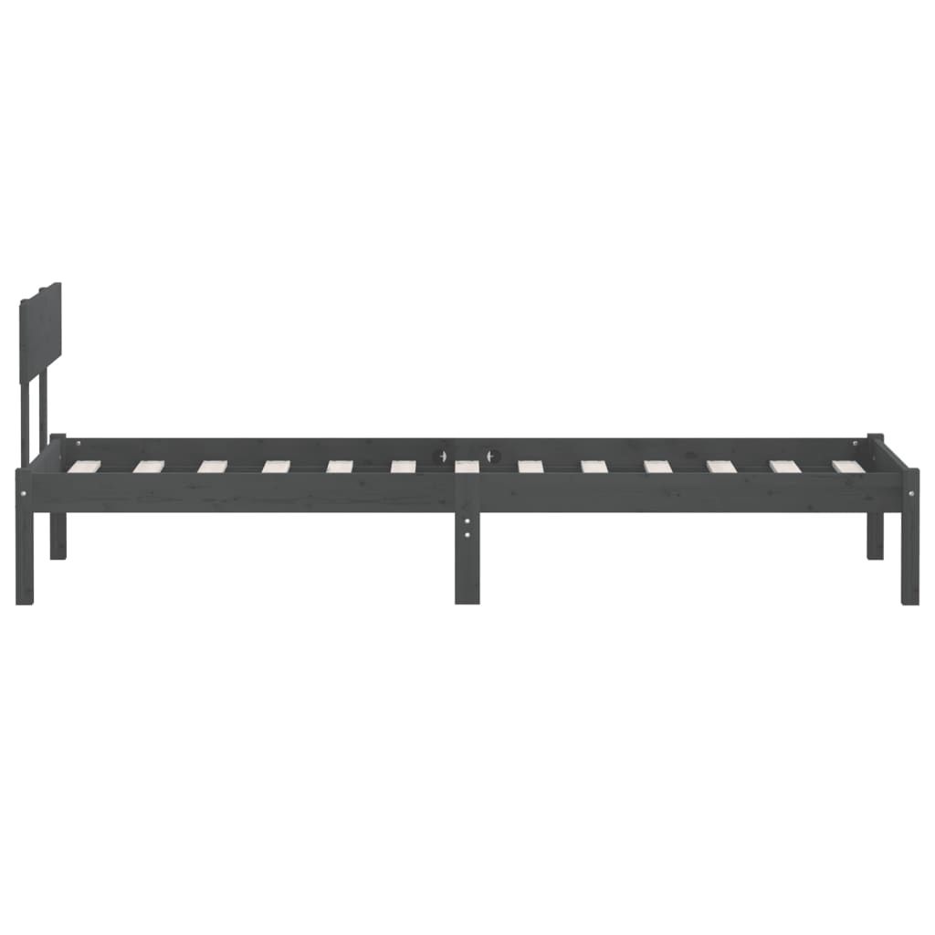 Cadre de lit sans matelas gris bois de pin massif - XIOS