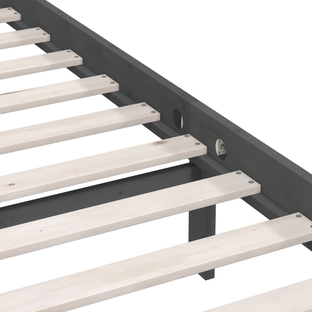Cadre de lit sans matelas gris bois de pin massif - XIOS