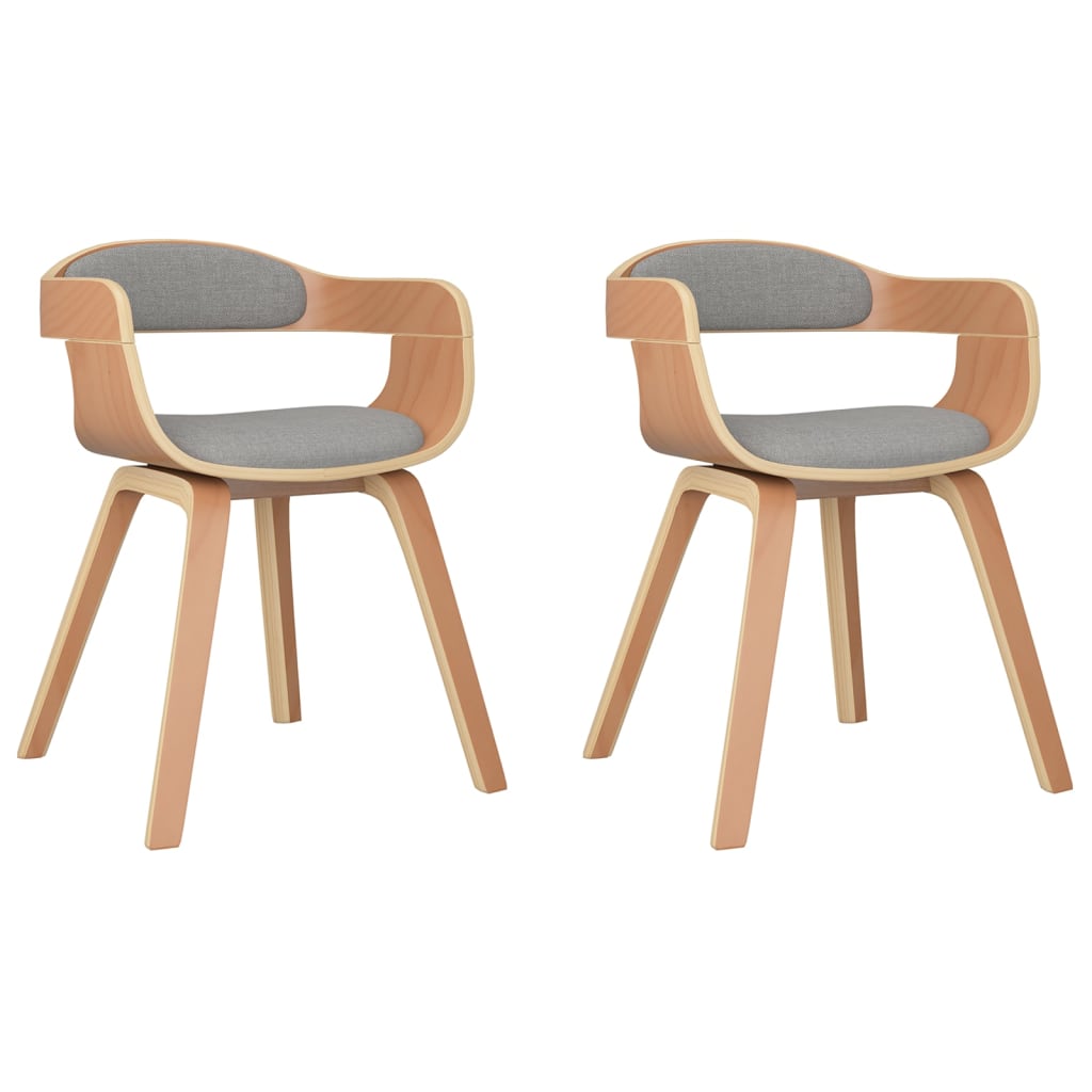 Chaises de salle à manger 2 pcs taupe bois courbé et tissu - XIOS