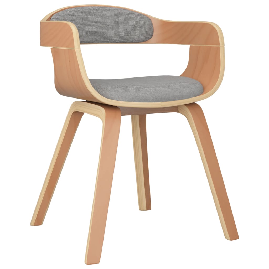 Chaises de salle à manger 2 pcs taupe bois courbé et tissu - XIOS