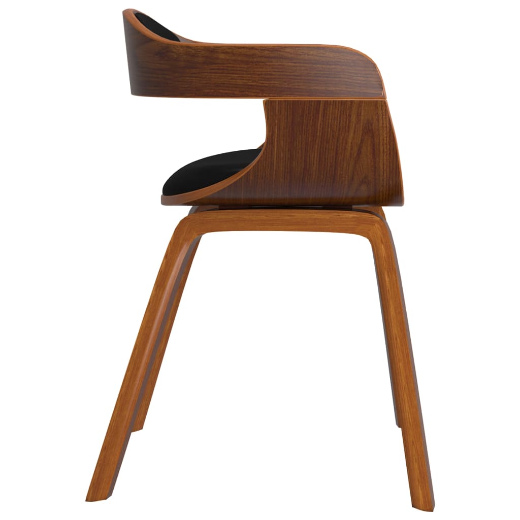 Chaises à manger lot de 6 noir bois courbé et similicuir - XIOS