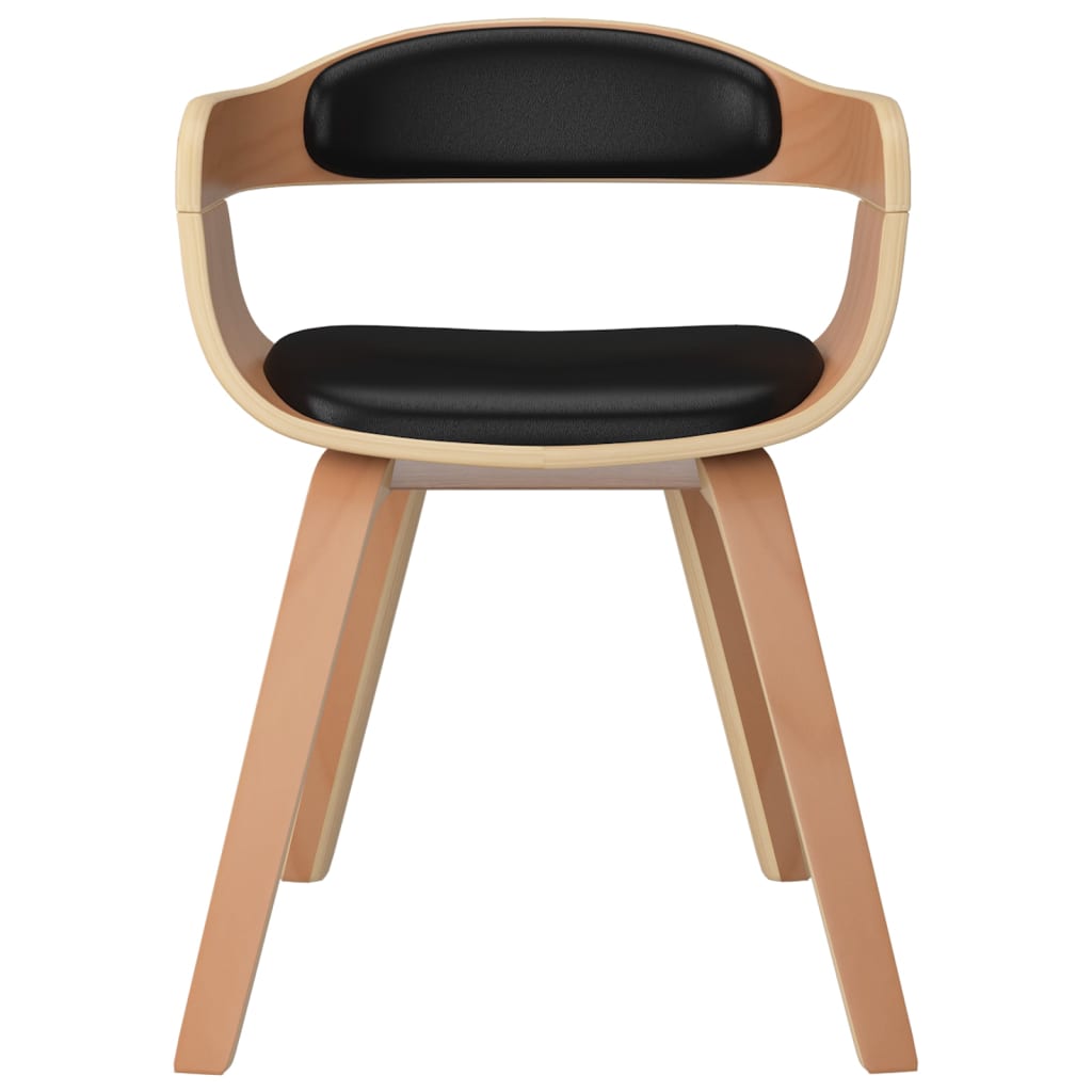 Chaises à manger lot de 6 noir bois courbé et similicuir - XIOS