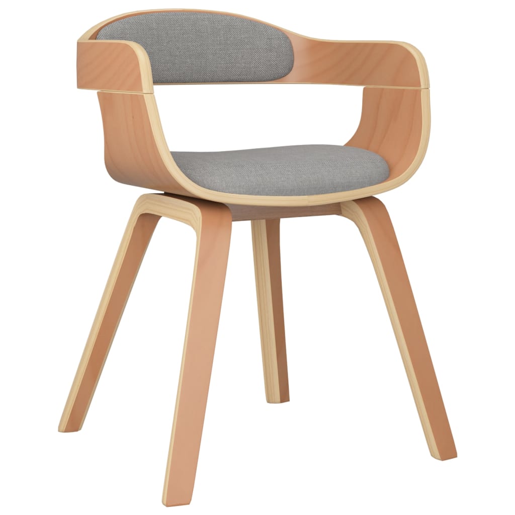 Chaises de salle à manger 6 pcs taupe bois courbé et tissu - XIOS