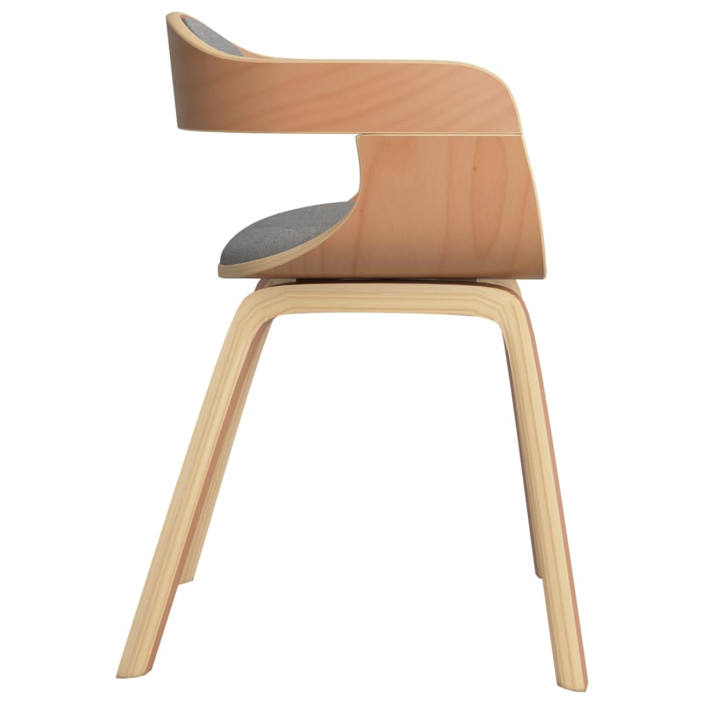 Chaises de salle à manger 6 pcs taupe bois courbé et tissu - XIOS