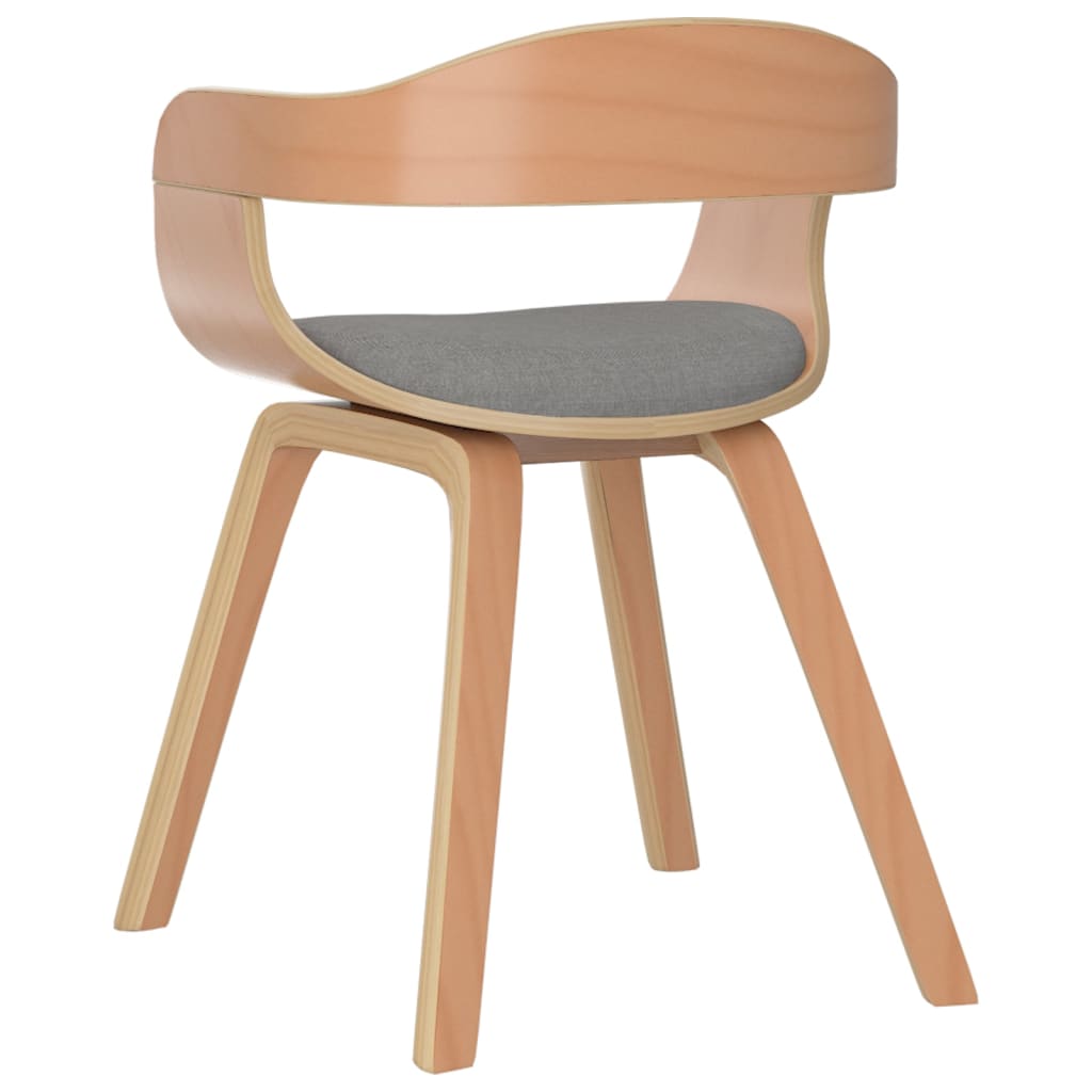 Chaises de salle à manger 6 pcs taupe bois courbé et tissu - XIOS