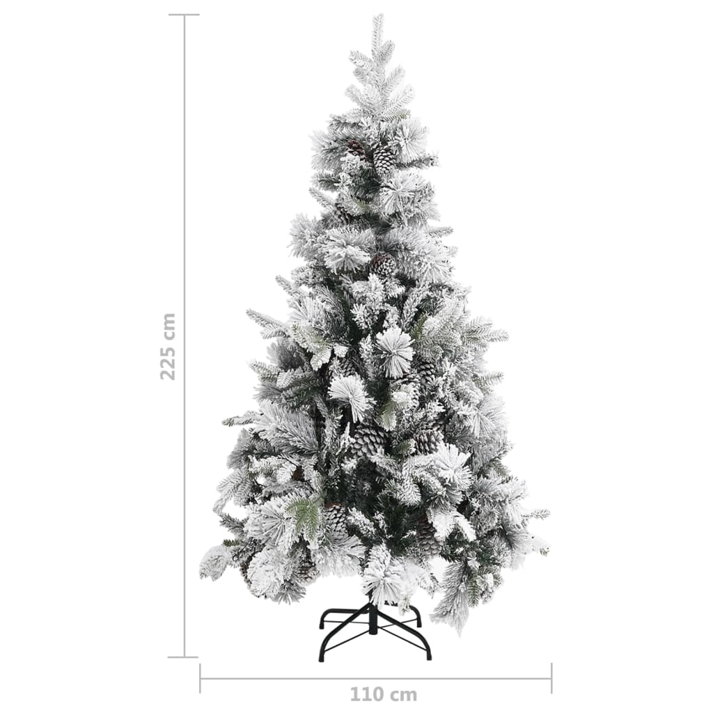 Sapin de Noël à flocons de neige et pommes de pin 225 cm PVC/PE - XIOS
