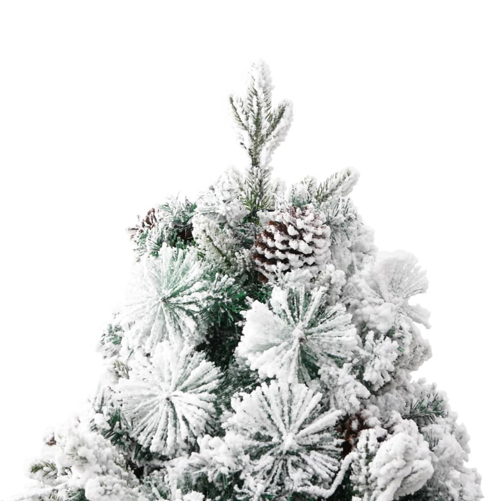 Sapin de Noël pré-éclairé avec neige floquée/cônes 195cm PVC/PE - XIOS