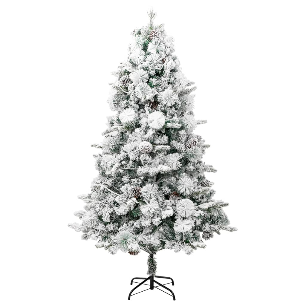 Sapin de Noël pré-éclairé avec neige floquée/cônes 225cm PVC/PE - XIOS