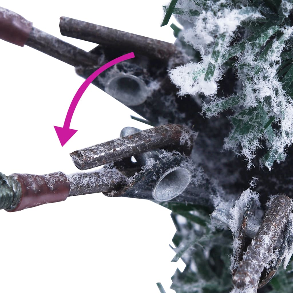 Sapin de Noël pré-éclairé avec neige floquée/cônes 225cm PVC/PE - XIOS