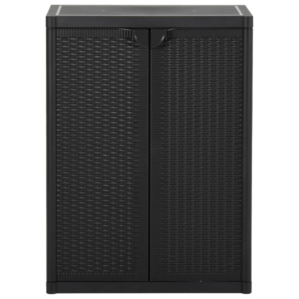 Armoire de rangement de jardin Noir 65x45x88 cm PP Rotin