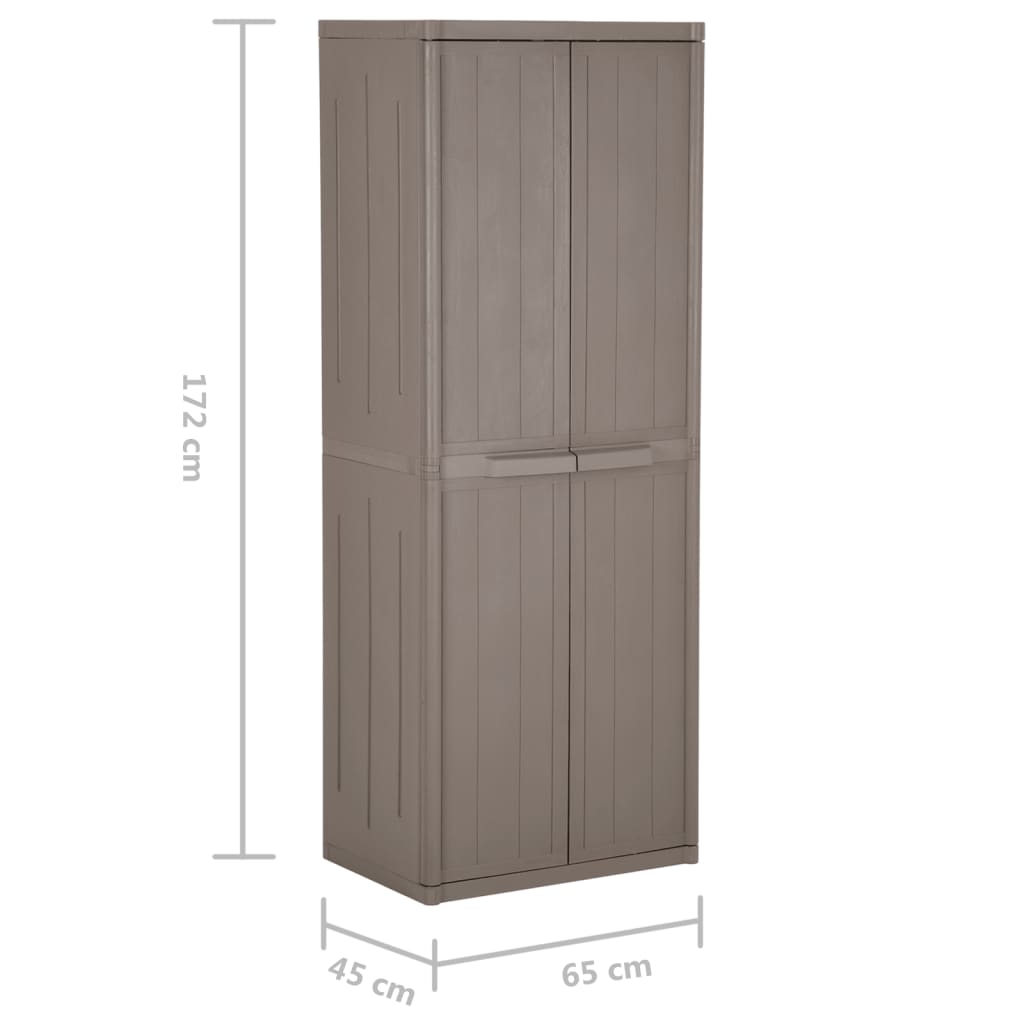 Armoire de rangement jardin Marron 65x45x172 cm PP Aspect bois