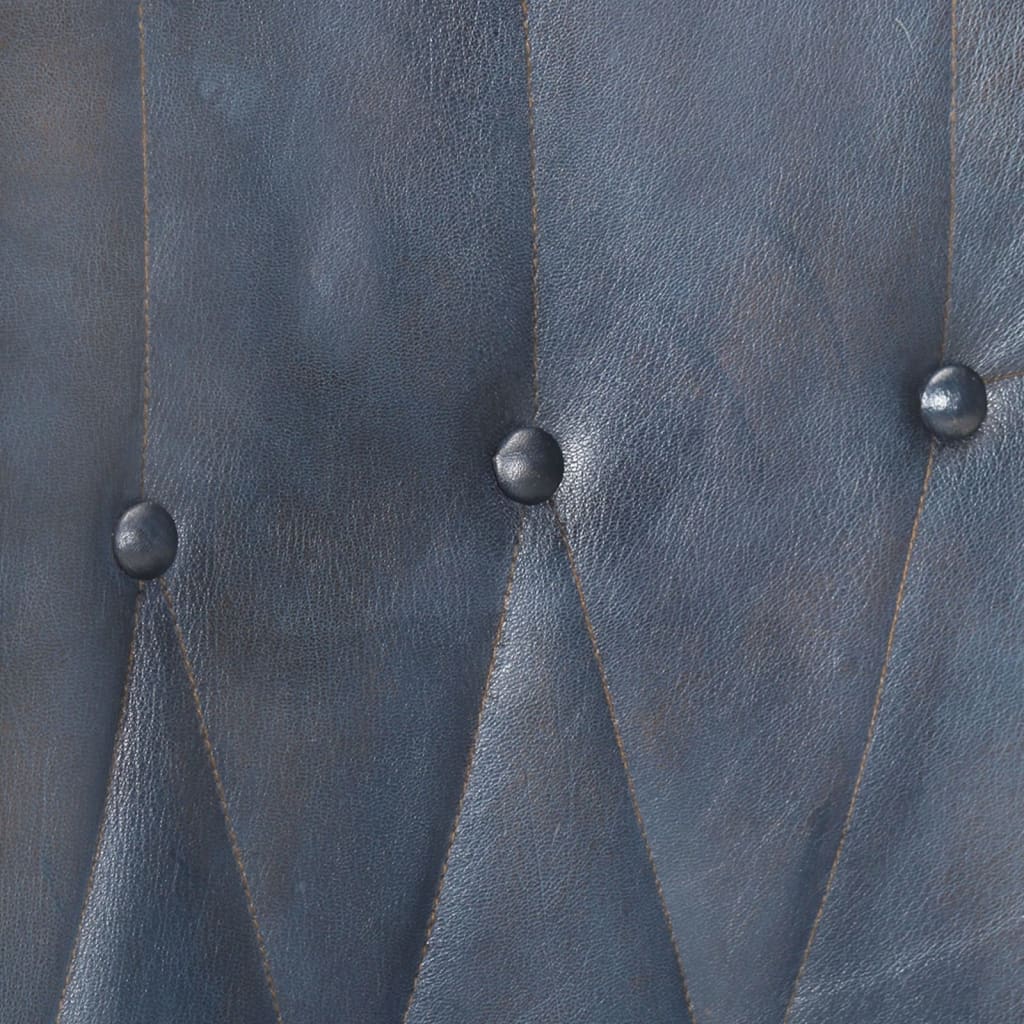 Chaise à oreilles Gris Cuir véritable - XIOS