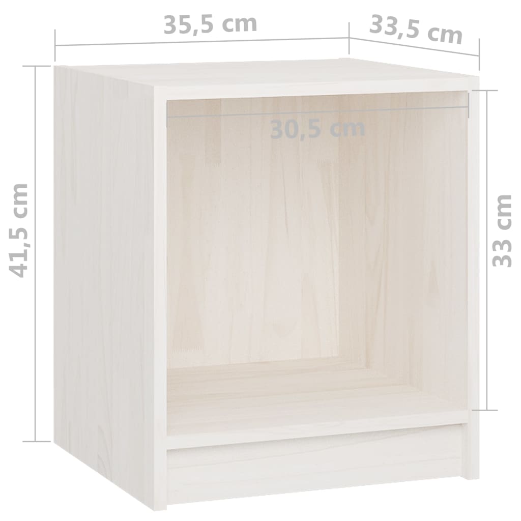 Tables de chevet 2 pcs Blanc 35,5x33,5x41,5 cm Pin massif - XIOS