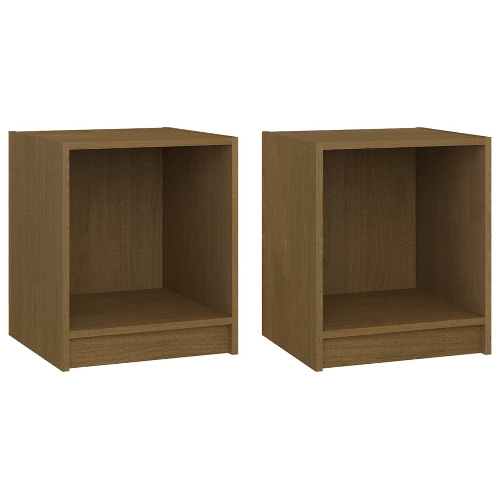 Tables de chevet 2 pcs Marron miel 35,5x33,5x41,5 cm Pin massif - XIOS